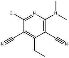 3,5-Pyridinedicarbonitrile, 2-chloro-6-(dimethylamino)-4-ethyl- Structure