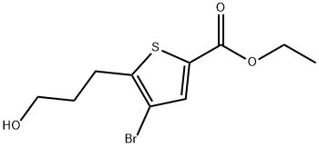 2-Thiophenecarboxylic acid, 4-bromo-5-(3-hydroxypropyl)-, ethyl ester Structure