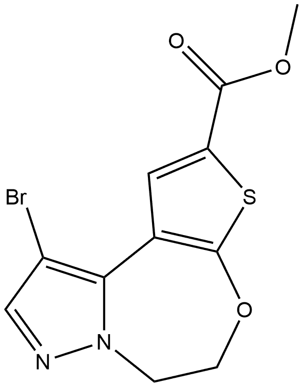 methyl 3-bromo-9-oxa-11-thia-5,6-diazatricyclo[8.3.0.02,6]trideca-1(10),2,4,12-tetraene-12-carboxylate Structure