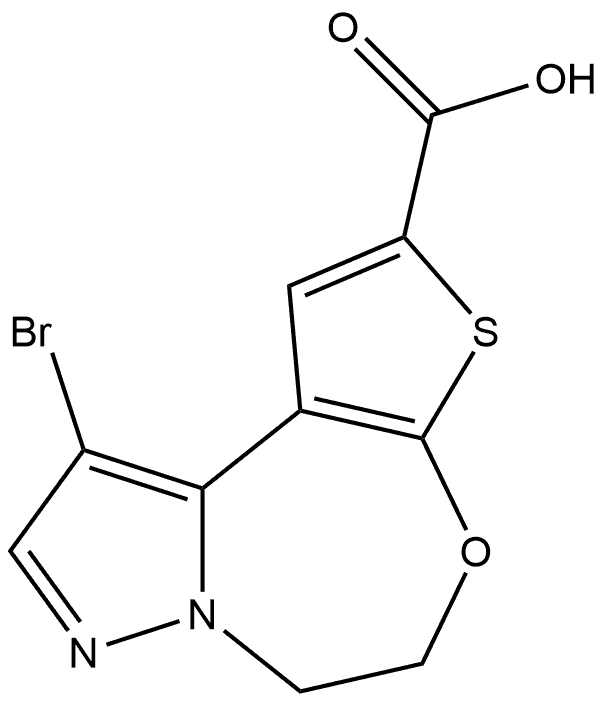 3-bromo-9-oxa-11-thia-5,6-diazatricyclo[8.3.0.02,6]trideca-1(10),2,4,12-tetraene-12-carboxylic acid Structure