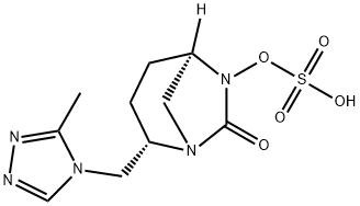 Sulfuric acid, mono[(2S,5R)-2-[(3-methyl-4H-1,2,4-triazol-4-yl)methyl]-7-oxo-1,6-diazabicyclo[3.2.1]oct-6-yl] ester Structure