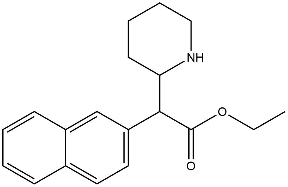 2-Piperidineacetic acid, α-2-naphthalenyl-, ethyl ester Structure