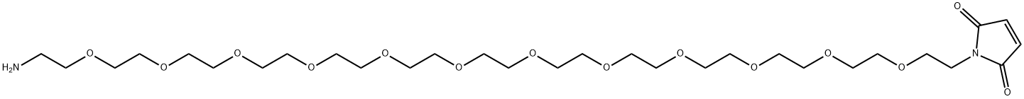 1H-Pyrrole-2,5-dione, 1-(38-amino-3,6,9,12,15,18,21,24,27,30,33,36-dodecaoxaoctatriacont-1-yl)- 구조식 이미지