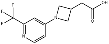 3-Azetidineacetic acid, 1-[2-(trifluoromethyl)-4-pyridinyl]- 구조식 이미지