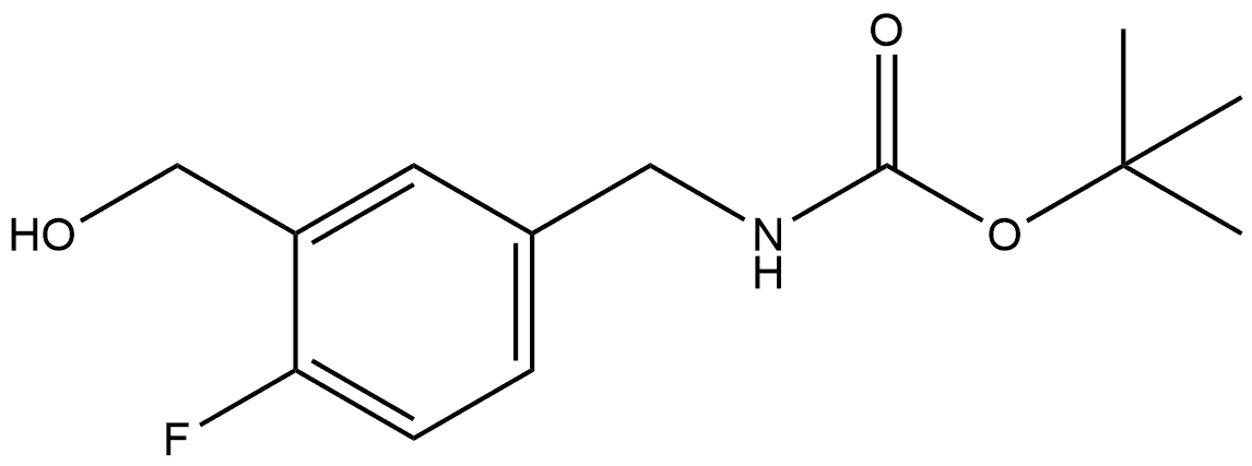 tert-butyl N-{[4-fluoro-3-(hydroxymethyl)phenyl]methyl}carbamate Structure