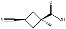 Cyclobutanecarboxylic acid, 3-cyano-1-methyl-, cis- Structure