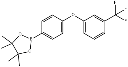 1,3,2-Dioxaborolane, 4,4,5,5-tetramethyl-2-[4-[3-(trifluoromethyl)phenoxy]phenyl]- Structure