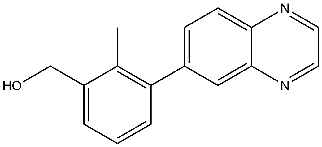 2-Methyl-3-(6-quinoxalinyl)benzenemethanol Structure