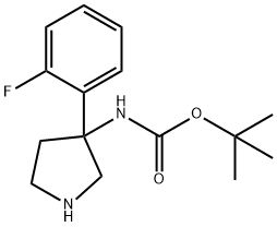 Carbamic acid,N-[3-(2-fluorophenyl)-3-pyrrolidinyl]-, 1,1-dimethylethyl ester Structure