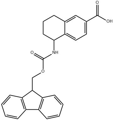 2-Naphthalenecarboxylic acid, 5-[[(9H-fluoren-9-ylmethoxy)carbonyl]amino]-5,6,7,8-tetrahydro- Structure