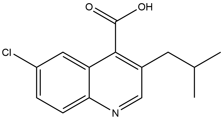 6-chloro-3-isobutyl-quinoline-4-carboxylic acid Structure