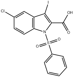 5-Chloro-3-iodo-1-(phenylsulfonyl)-1H-indole-2-carboxylic acid Structure