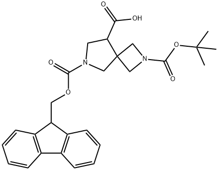 2-[(tert-butoxy)carbonyl]-6-{[(9H-fluoren-9-yl)meth oxy]carbonyl}-2,6-diazaspiro[3.4]octane-8-carbox ylic acid Structure