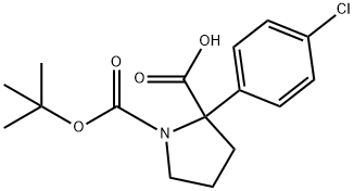 1,2-Pyrrolidinedicarboxylic acid, 2-(4-chlorophenyl)-, 1-(1,1-dimethylethyl) est… Structure