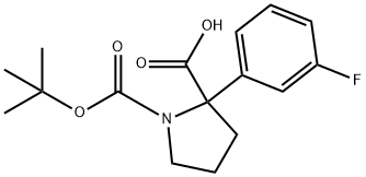 1,2-Pyrrolidinedicarboxylic acid, 2-(3-fluorophenyl)-, 1-(1,1-dimethylethyl) est… Structure