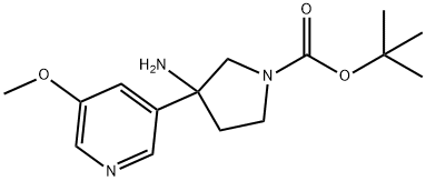 1-Pyrrolidinecarboxylic acid, 3-amino-3-(5-methoxy-3-pyridinyl)-, 1,1-dimethylet… Structure