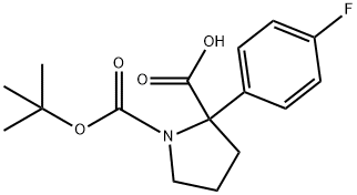 1,2-Pyrrolidinedicarboxylic acid, 2-(4-fluorophenyl)-, 1-(1,1-dimethylethyl) est… Structure