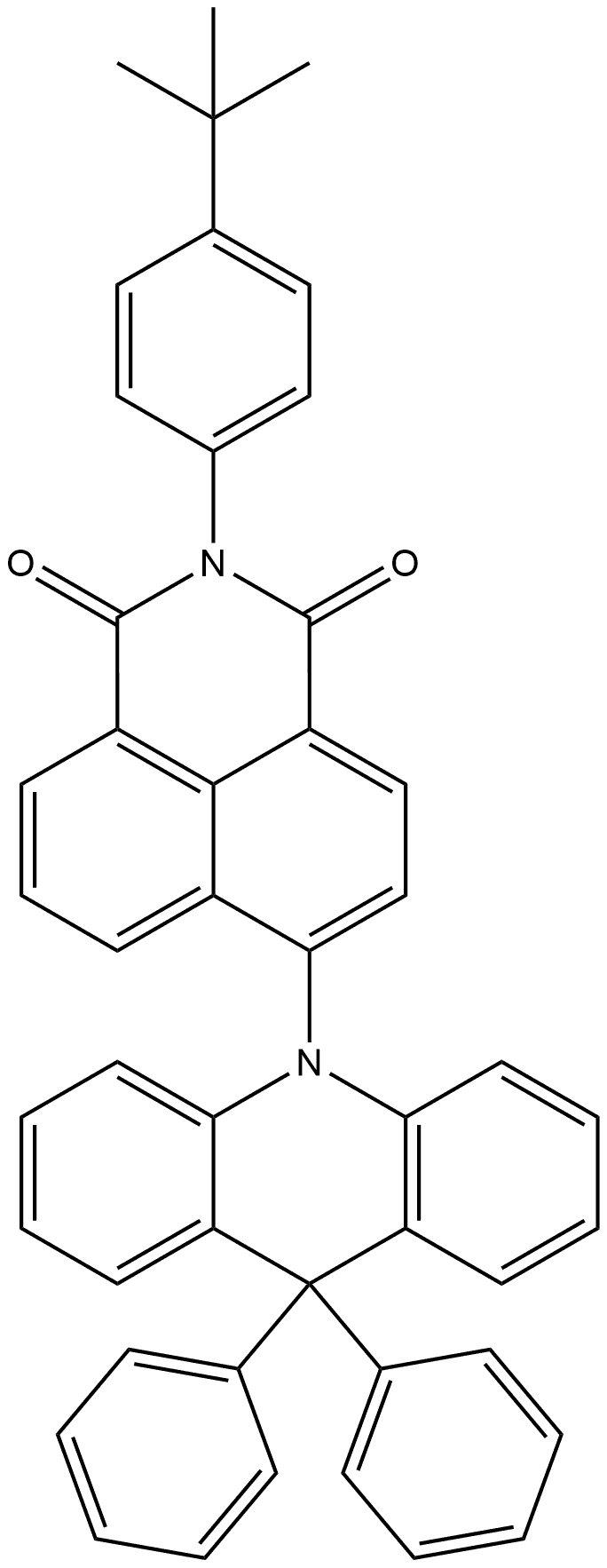 2-(4-(tert-butyl)phenyl)-6-(9,9-diphenylacridin-10(9H)-yl)-1H-benzo[de]isoquinoline-1,3(2H)-dione 구조식 이미지