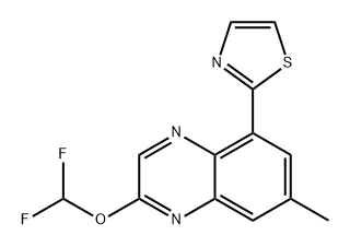 Quinoxaline, 2-(difluoromethoxy)-7-methyl-5-(2-thiazolyl)- Structure