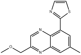 Quinoxaline, 2-(methoxymethyl)-7-methyl-5-(2-thiazolyl)- Structure