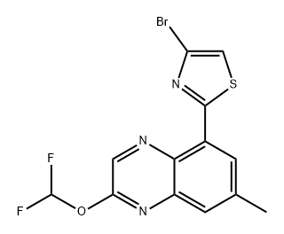 Quinoxaline, 5-(4-bromo-2-thiazolyl)-2-(difluoromethoxy)-7-methyl- Structure