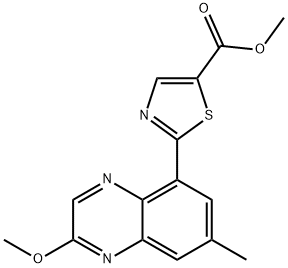 5-Thiazolecarboxylic acid, 2-(2-methoxy-7-methyl-5-quinoxalinyl)-, methyl ester Structure