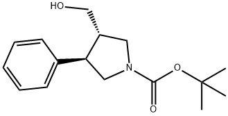 1-Pyrrolidinecarboxylic acid, 3-(hydroxymethyl)-4-phenyl-, 1,1-dimethylethyl ester, (3s,4r)- Structure