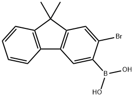 Boronic acid, B-(2-bromo-9,9-dimethyl-9H-fluoren-3-yl)- Structure