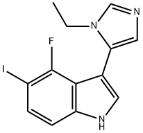 1H-Indole, 3-(1-ethyl-1H-imidazol-5-yl)-4-fluoro-5-iodo- Structure