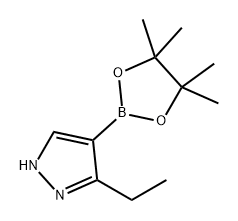 1H-Pyrazole, 3-ethyl-4-(4,4,5,5-tetramethyl-1,3,2-dioxaborolan-2-yl)- 구조식 이미지