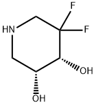 3,4-Piperidinediol, 5,5-difluoro-,(3R,4R)- Structure