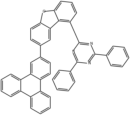 1,3,5-Triazine, 2,4-diphenyl-6-[8-(2-triphenylenyl)-1-dibenzofuranyl]- Structure