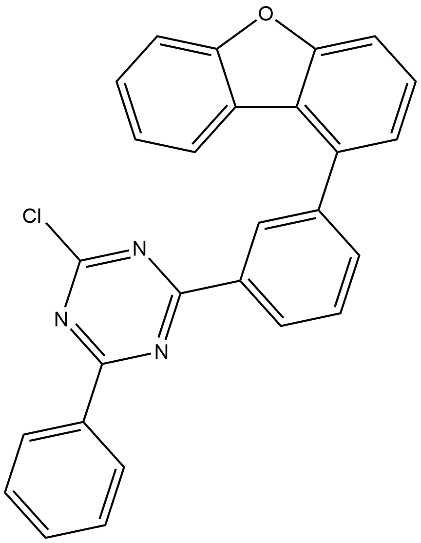 2-Chloro-4-[3-(1-dibenzofuranyl)phenyl]-6-phenyl-1,3,5-triazine Structure