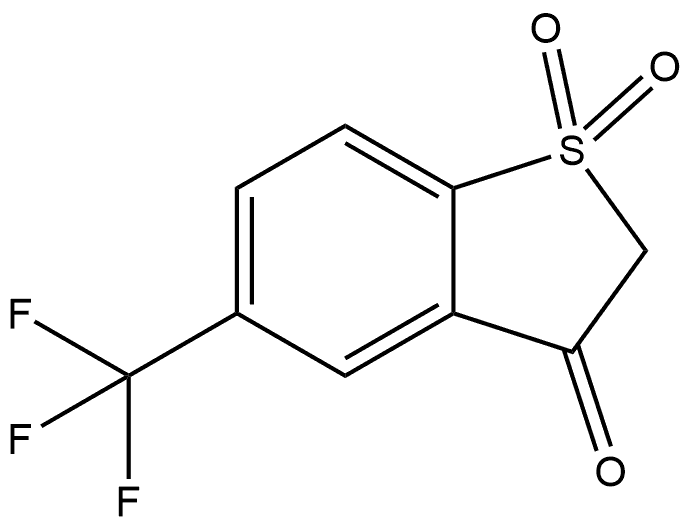 Benzo[b]thiophen-3(2H)-one, 5-(trifluoromethyl)-, 1,1-dioxide 구조식 이미지