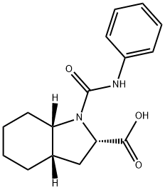 (2S,3aS,7aS)-1-(phenylcarbamoyl)-octahydro-1H-indole-2-carboxylic acid Structure