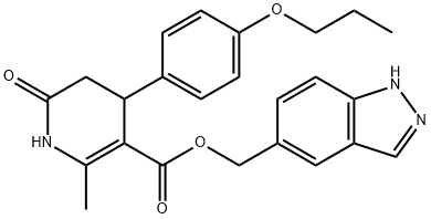 (1H-indazol-5-yl)methyl 2-methyl-6-oxo-4-(4-propoxyphenyl)-1,4,5,6-tetrahydropyridine-3-carboxylate Structure