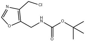 tert-butyl N-{[4-(chloromethyl)-1,3-oxazol-5-yl]methyl}carbamate Structure