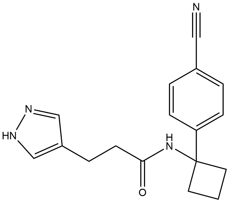 N-1-(4-Cyanophenyl)cyclobutyl-1H-pyrazole-4-propanamide Structure