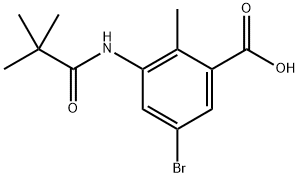 Benzoic acid, 5-bromo-3-[(2,2-dimethyl-1-oxopropyl)amino]-2-methyl- Structure