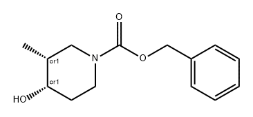 1-Piperidinecarboxylic acid, 4-hydroxy-3-methyl-, phenylmethyl ester, (3R,4S)-rel- Structure