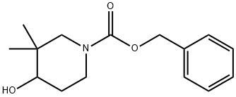 1-Piperidinecarboxylic acid, 4-hydroxy-3,3-dimethyl-, phenylmethyl ester 구조식 이미지