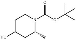 1-Piperidinecarboxylic acid, 4-hydroxy-2-methyl-, 1,1-dimethylethyl ester, (2R)- Structure