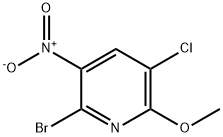 Pyridine, 2-bromo-5-chloro-6-methoxy-3-nitro- Structure