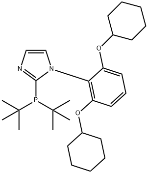 1H-Imidazole, 1-[2,6-bis(cyclohexyloxy)phenyl]-2-[bis(1,1-dimethylethyl)phosphino]- 구조식 이미지