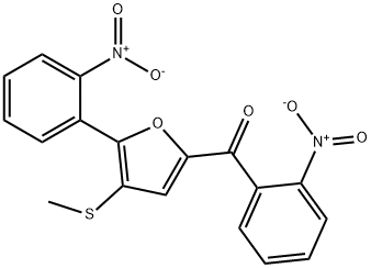 (4-(methylthio)-5-(2-nitrophenyl)furan-2-yl)(2-nitrophenyl)methanone Structure