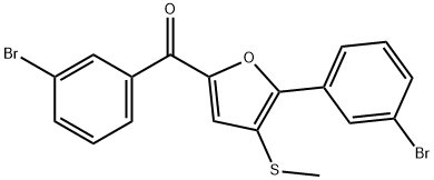 (3-bromophenyl)(5-(3-bromophenyl)-4-(methylthio)furan-2-yl)methanone Structure