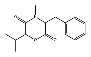 2,5-Morpholinedione, 4-methyl-6-(1-methylethyl)-3-(phenylmethyl)- Structure