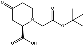 1-Piperidineacetic acid, 2-carboxy-4-oxo-, 1-(1,1-dimethylethyl) ester, (2R)- Structure