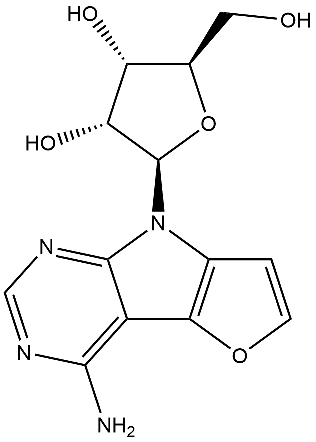 (2R,3R,4S,5R)-2-{12-amino-3-oxa-7,9,11-triazatricyclo[6.4.0.02,?]dodeca-1(12),2(6),4,8,10-pentaen-7-yl}-5-(hydroxymethyl)oxolane-3,4-diol - 95% Structure