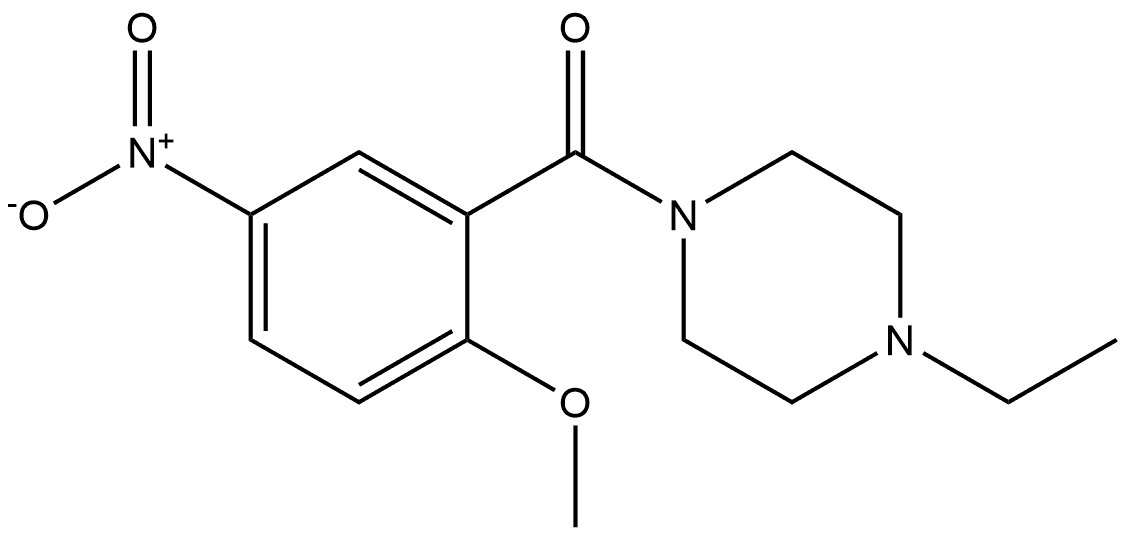 (4-ethylpiperazin-1-yl)(2-methoxy-5-nitrophenyl)methanone Structure